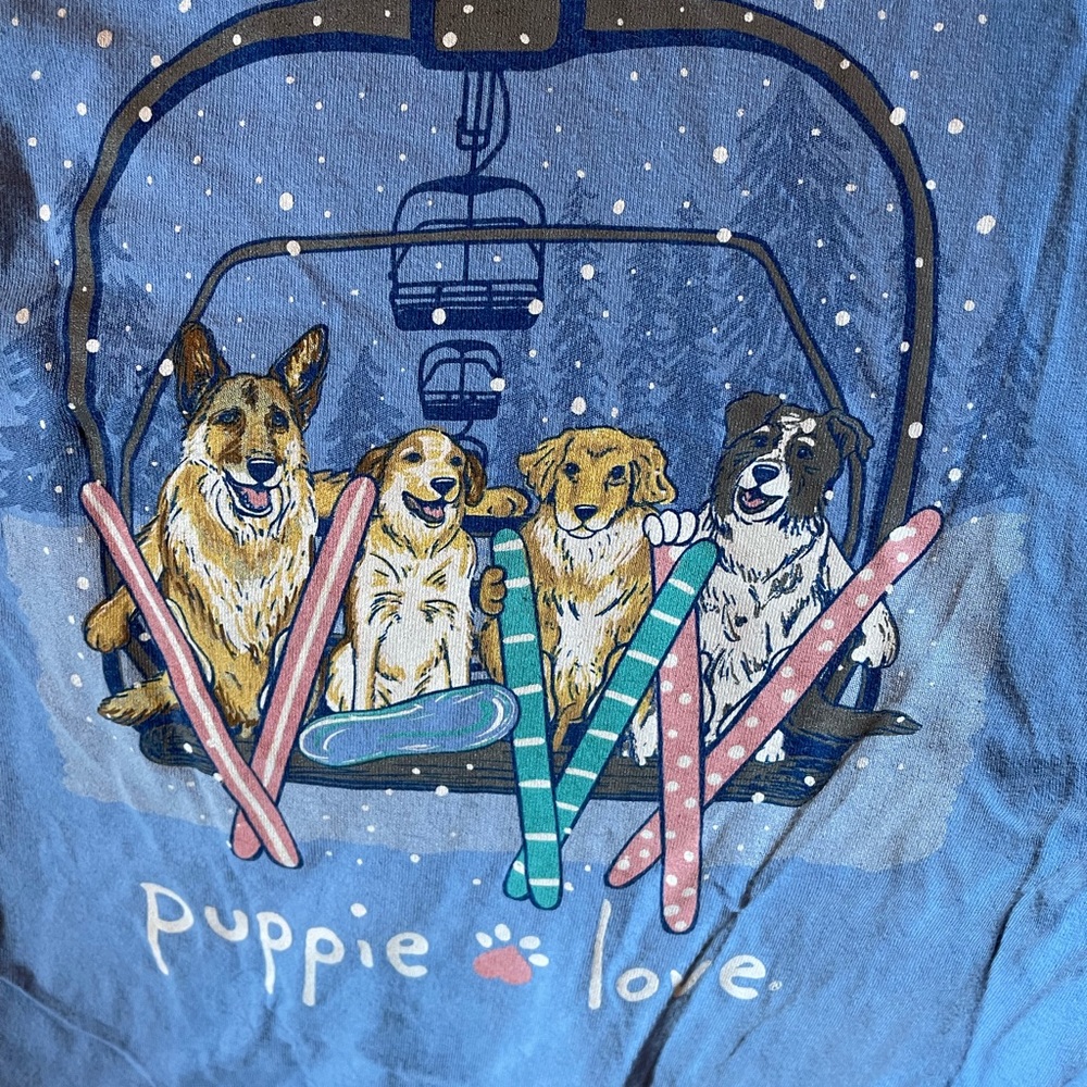 Puppy Love Long Sleeve Ski Gondola Scene